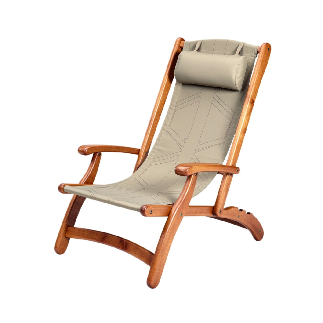 Ergonomic Wooden Lounge Chair with Adjustable Headrest